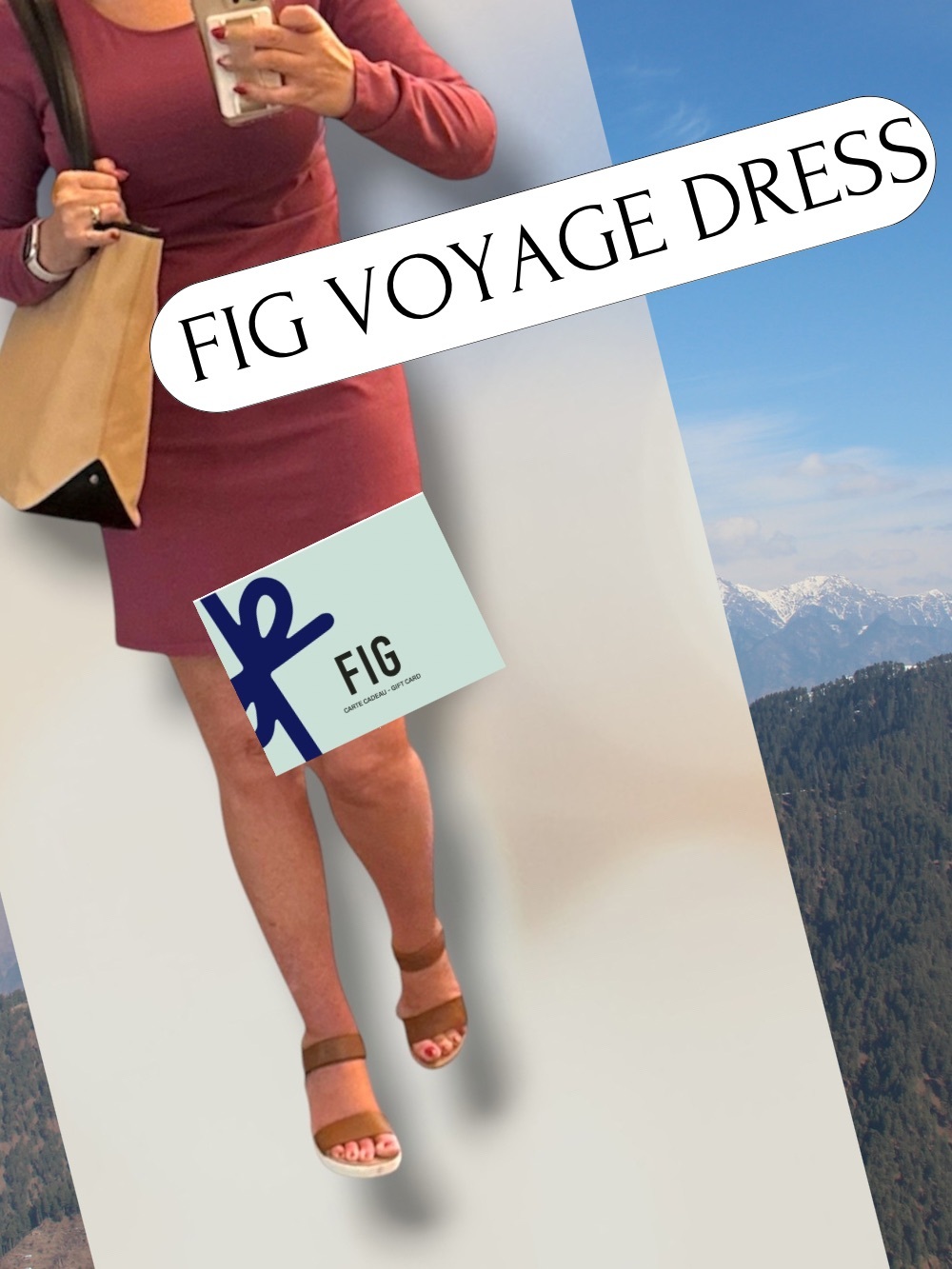 Fig Voyage Long-Sleeve Mini Dress in Muted Berry -